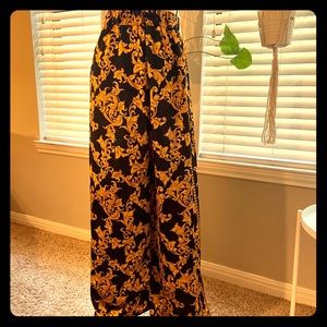Flowy Brocade Print Pants